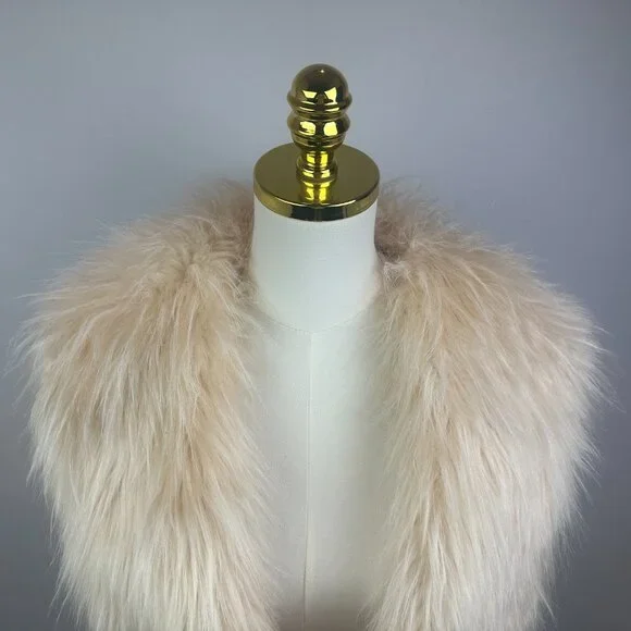 Simply Vera - Vera Wang - Front Stole Cream Faux Fur & Suede Vest - S/M - Picture 2 of 9